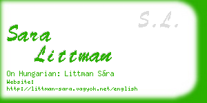 sara littman business card